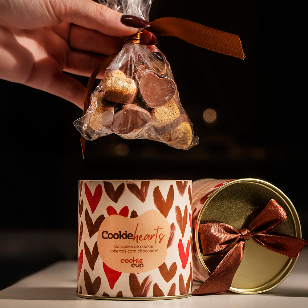 LATINHA COOKIE HEARTS - CHOCOLATE – My Cookie Cup