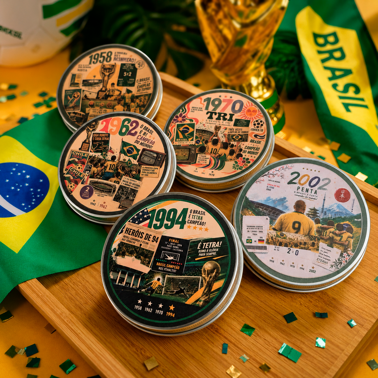 Kit Cookie na Latinha + Sacolinha — Edição Rumo ao Hexa 2026