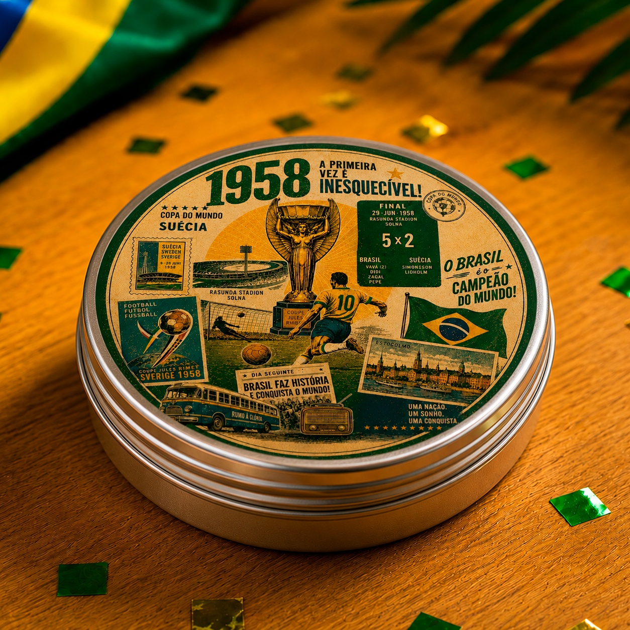 Kit Cookie na Latinha + Sacolinha — Edição Rumo ao Hexa 2026