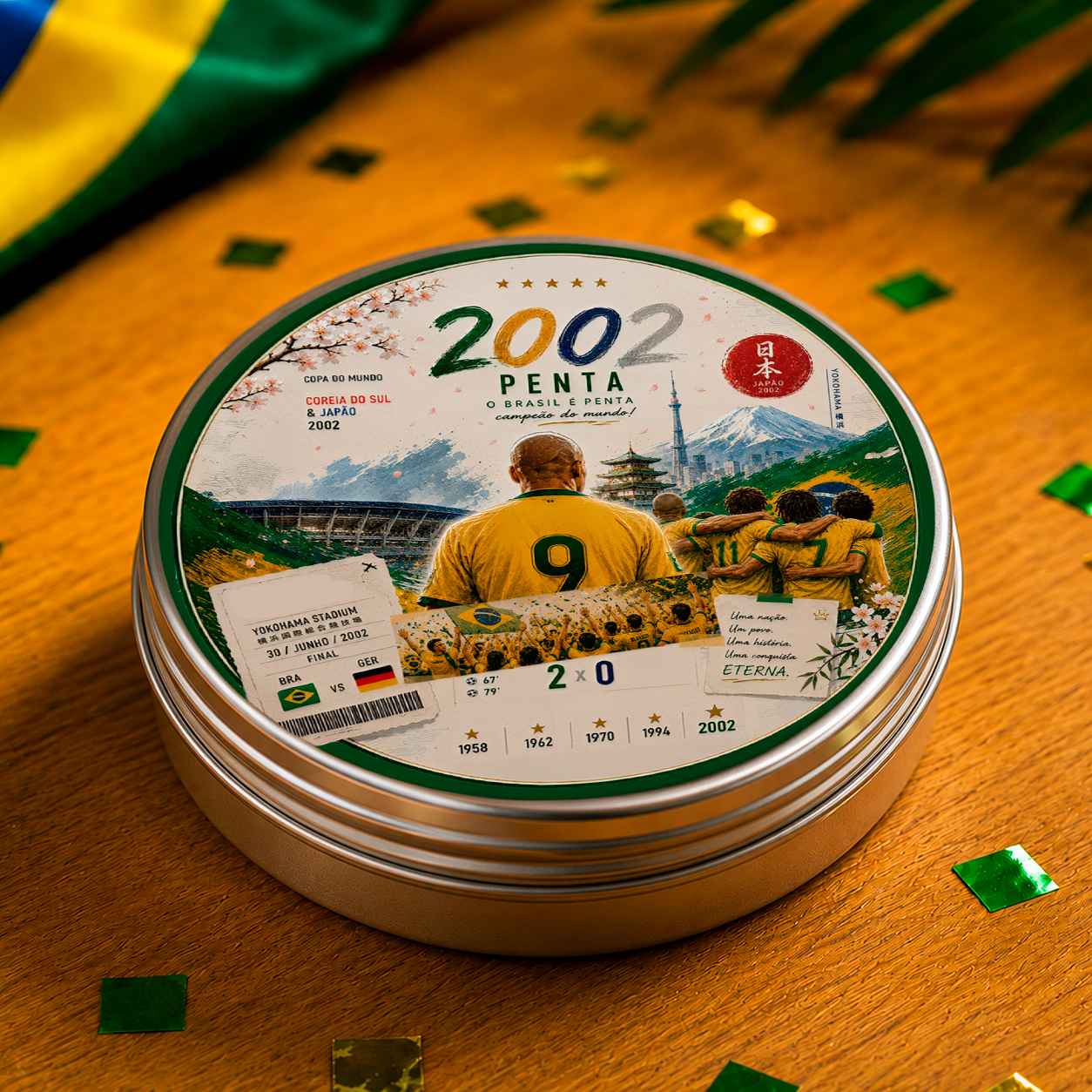 Kit Cookie na Latinha + Sacolinha — Edição Rumo ao Hexa 2026