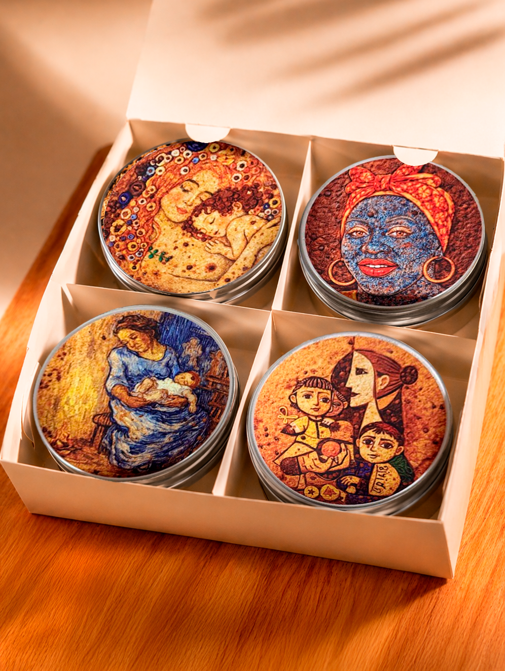 Caixa com 4 Mini Latinhas de Cookie - Dia das Mães