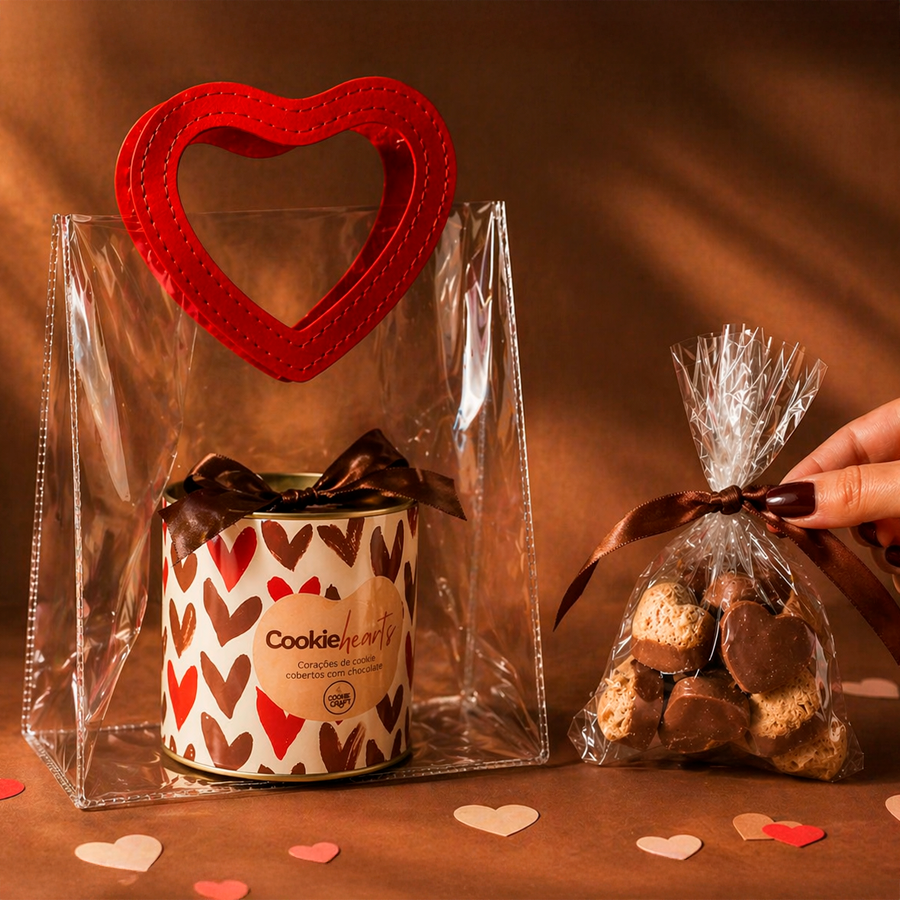 Cookie Hearts + Sacola Coração - Dia das Mães